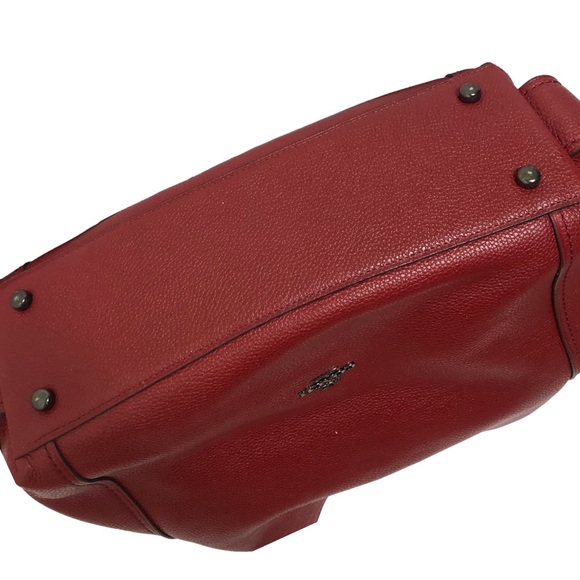 Coach Red Leather Satchel Bag - Picture 12 of 14